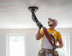 Sanding ceiling smooth after popcorn removal