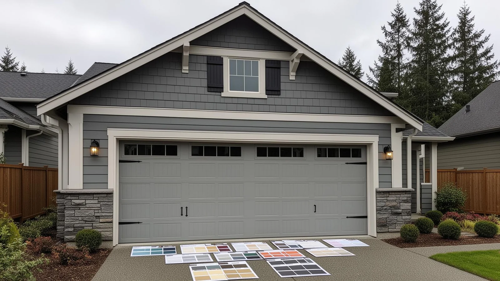 Garage Door Paint Color Ideas for Exterior Balance