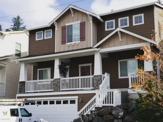 Freshly painted house exterior